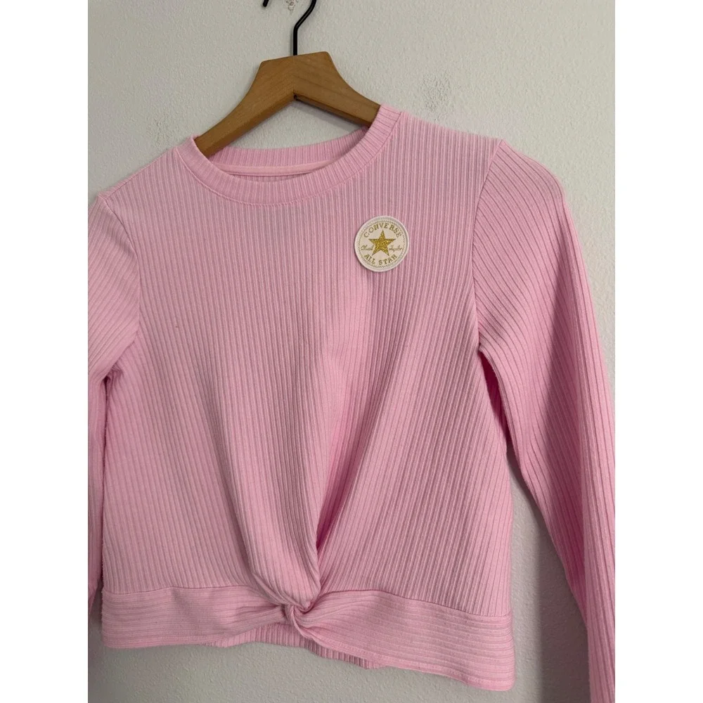 Converse - Girl's Ribbed Cropped Pink‎ Logo Size 8/10